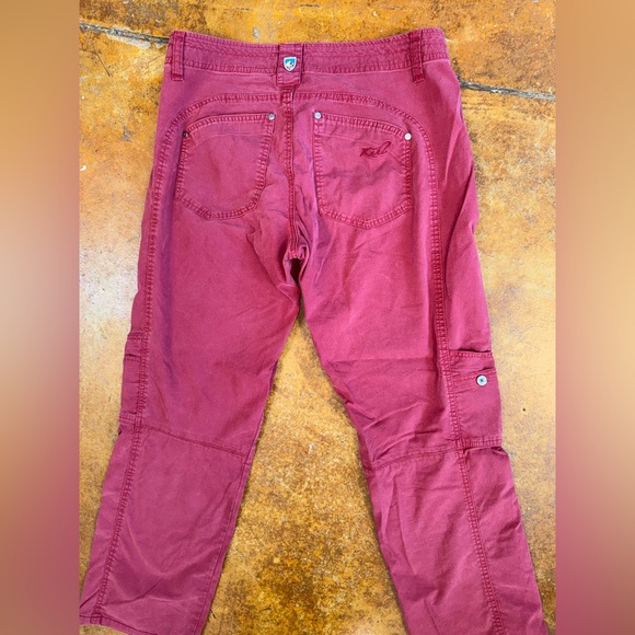 Kuhl red vintage wash mid rise cargo hiking pants size 8 women’s - Picture 8 of 8